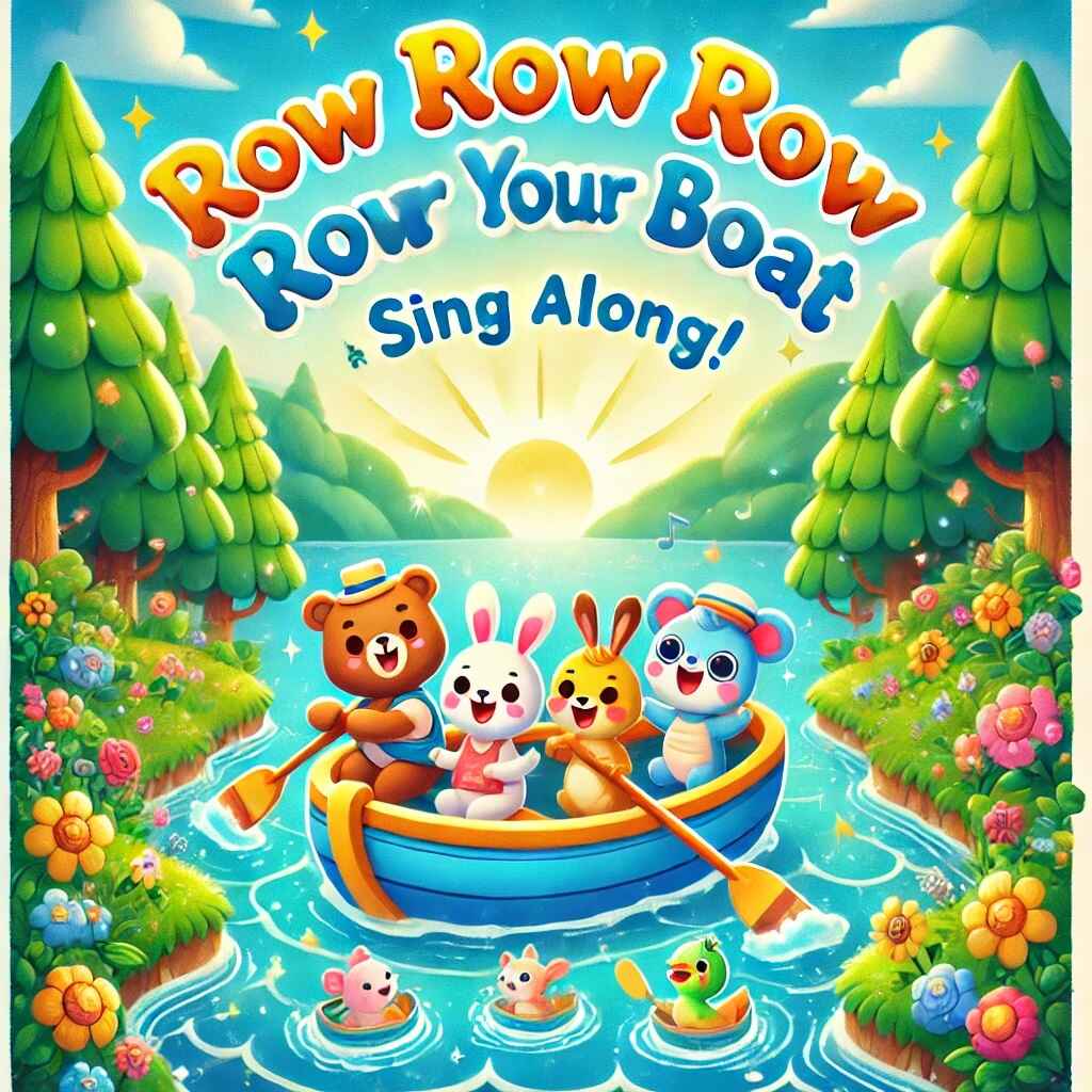 Row Row Row Your Boat Nursery Rhyme Poster